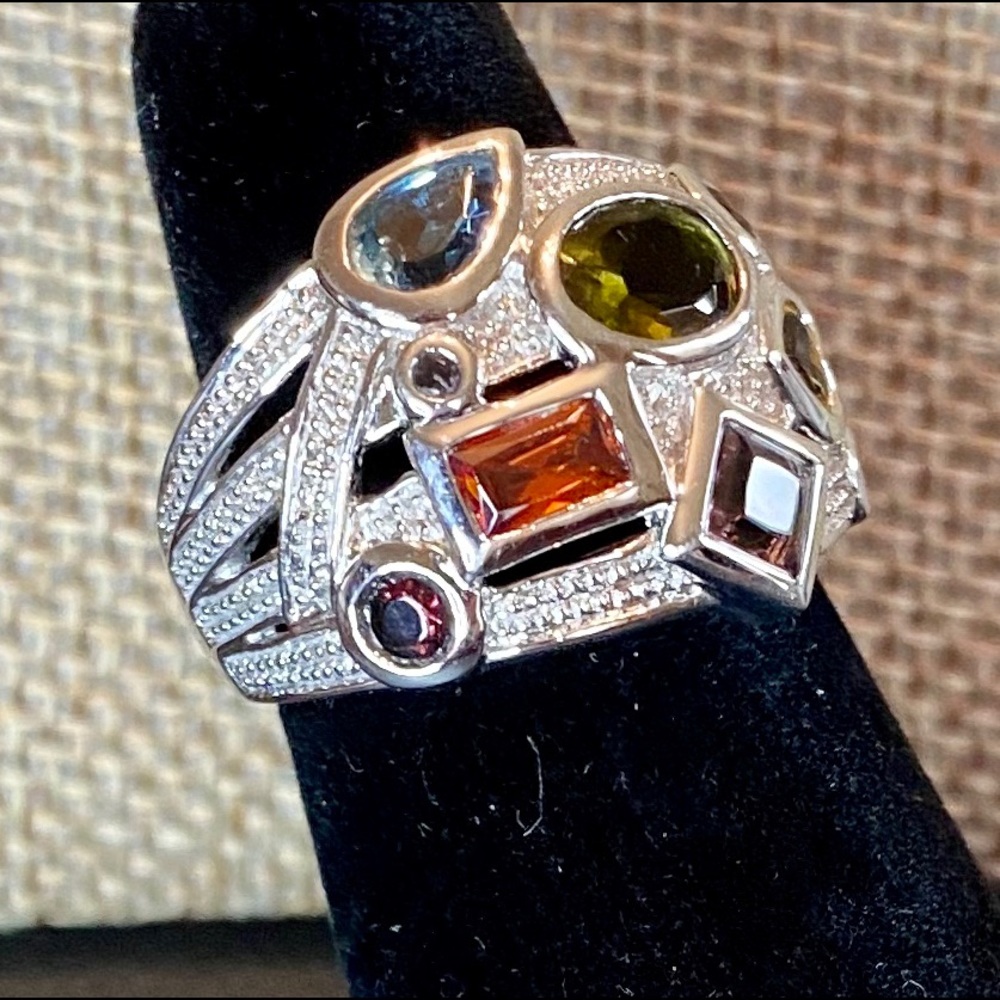Multi colored stone ring - Picture 3 of 7